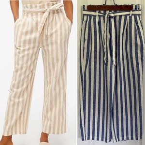 J. Crew Linen-Cotton Paper Bag Pants